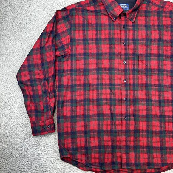 Pendleton Red and Black Plaid Casual Button Down Shirt - Picture 2 of 14